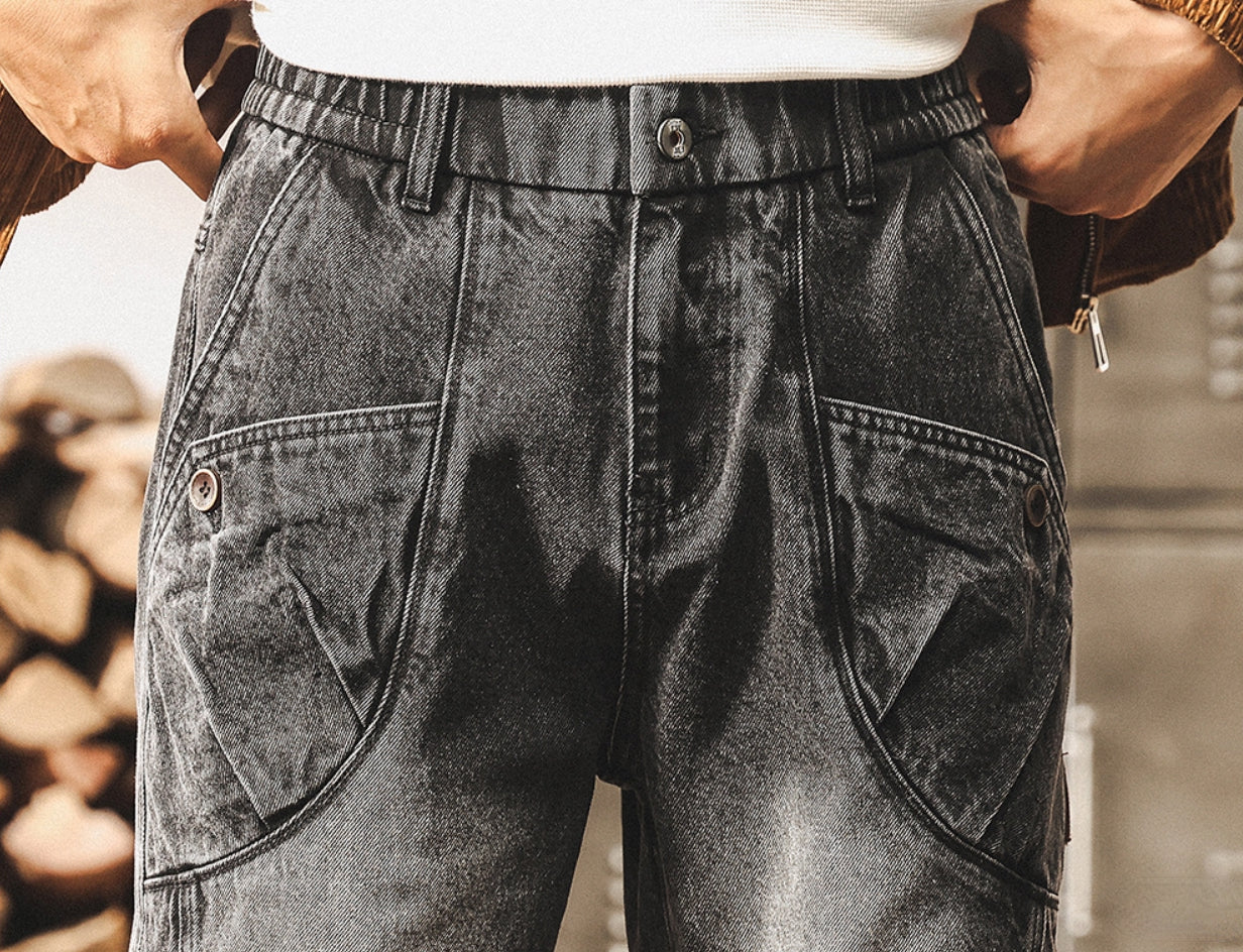 Casual Washed Denim Pants