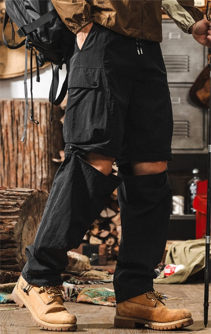 Quick-Drying Hiking Light Weight Detachable Black Cargo Pant