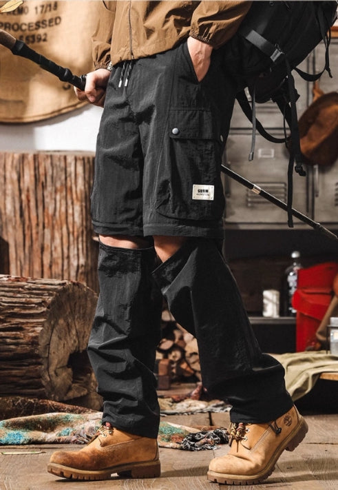 Quick-Drying Hiking Light Weight Detachable Black Cargo Pant