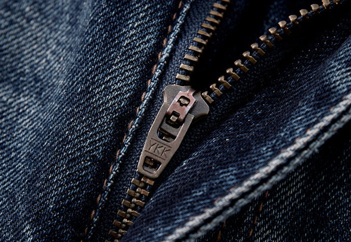 Washed Denim Paneled Pants