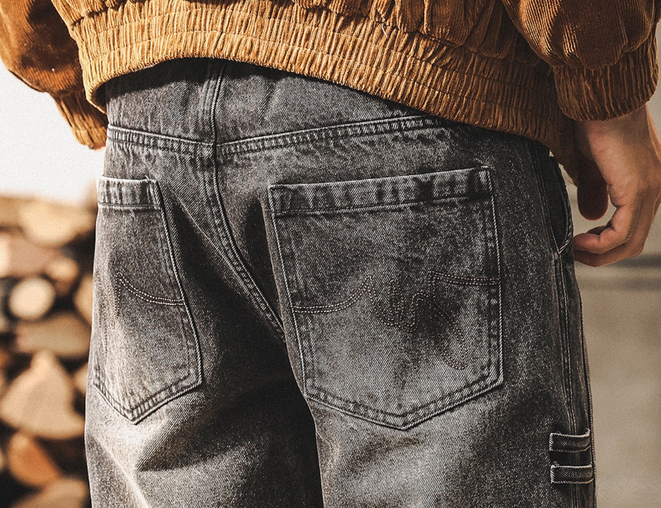 Casual Washed Denim Pants