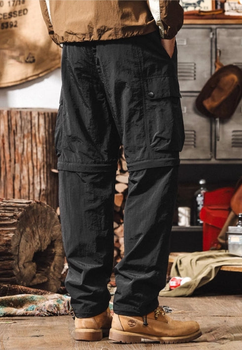 Quick-Drying Hiking Light Weight Detachable Black Cargo Pant
