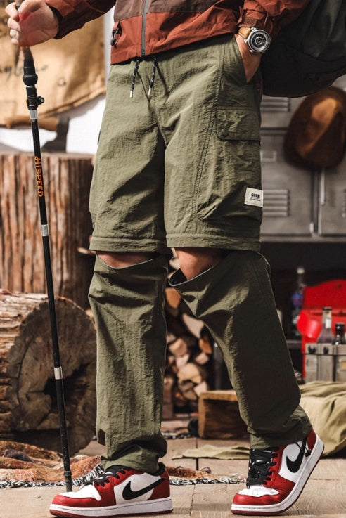 Quick-Drying Hiking Light Weight Detachable Green Cargo Pant