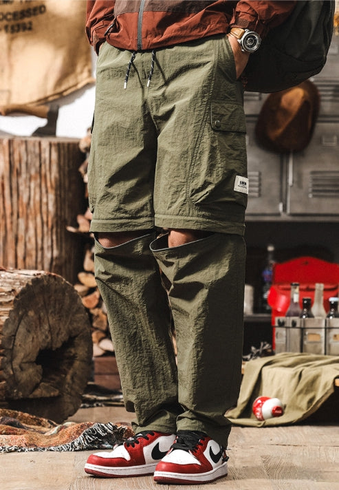 Quick-Drying Hiking Light Weight Detachable Green Cargo Pant