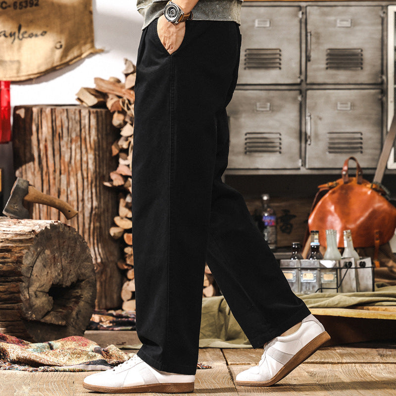 Men's Black Relaxed Fit Drawstring Pants