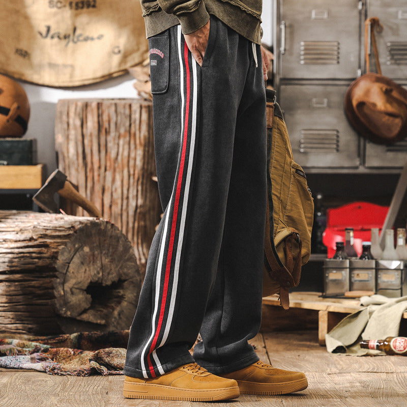 Retro Striped Casual Sweatpants