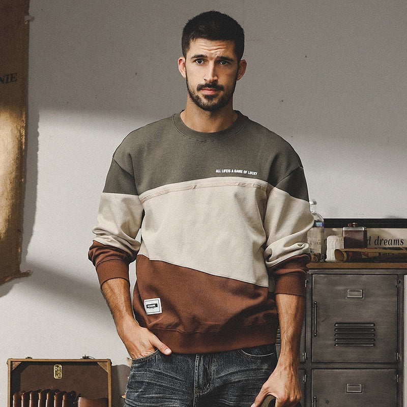 StoneStripe Sweatshirt - M202309271436_GRAYGREEN