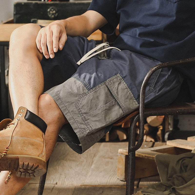Rustic Two-Tone Cargo Shorts - Z202306272110_GB