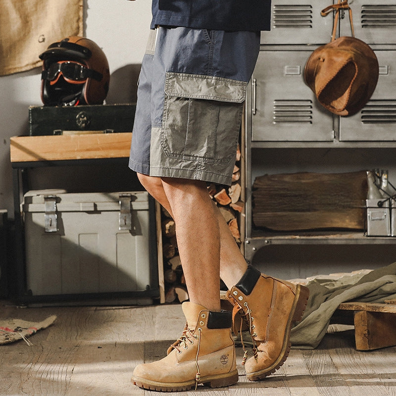 Rustic Two-Tone Cargo Shorts - Z202306272110_GB