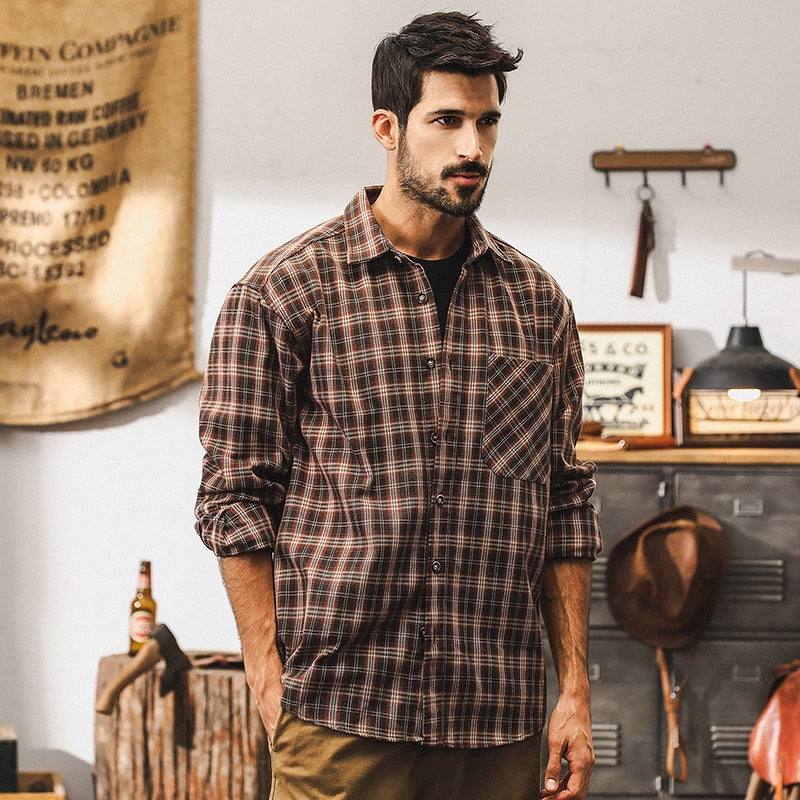 Timber Plaid Tweed Shirt - J202410041650_BROWN