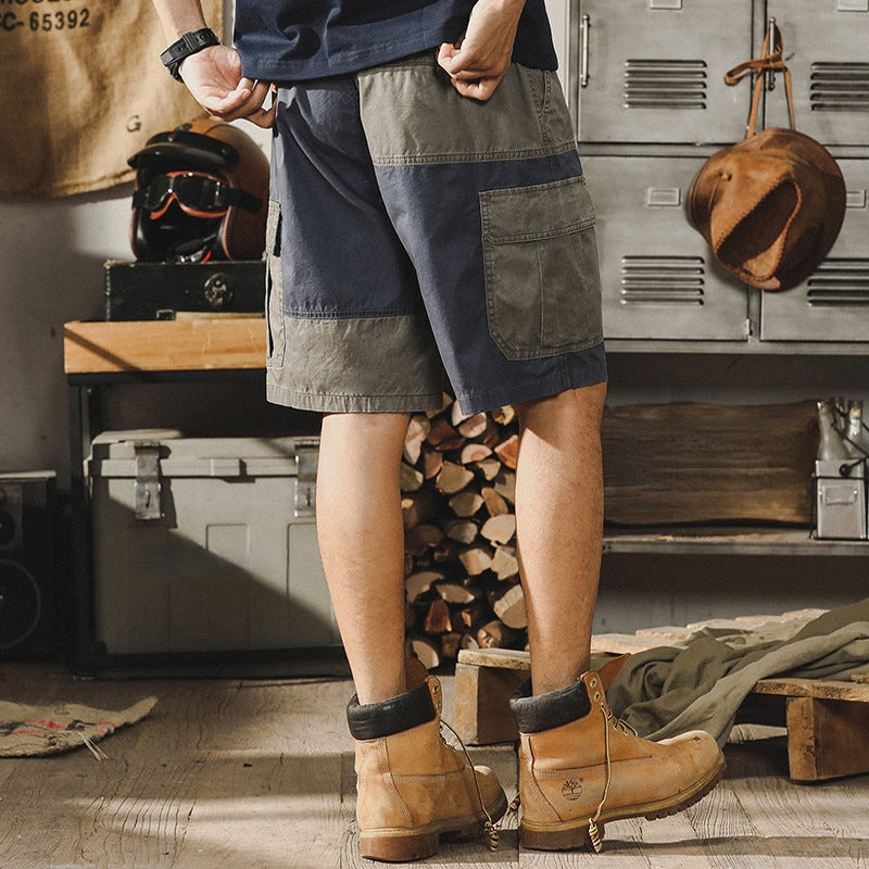 Rustic Two-Tone Cargo Shorts - Z202306272110_GB
