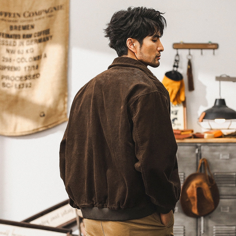 Corduroy Crusader Jacket - J202409221508_BROWN