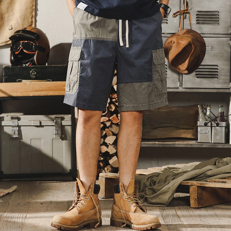 Rustic Two-Tone Cargo Shorts - Z202306272110_GB