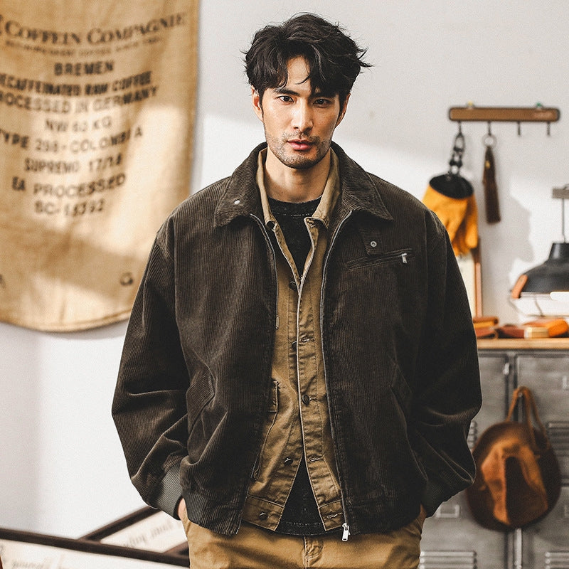 Corduroy Crusader Jacket - J202409221508_GREEN