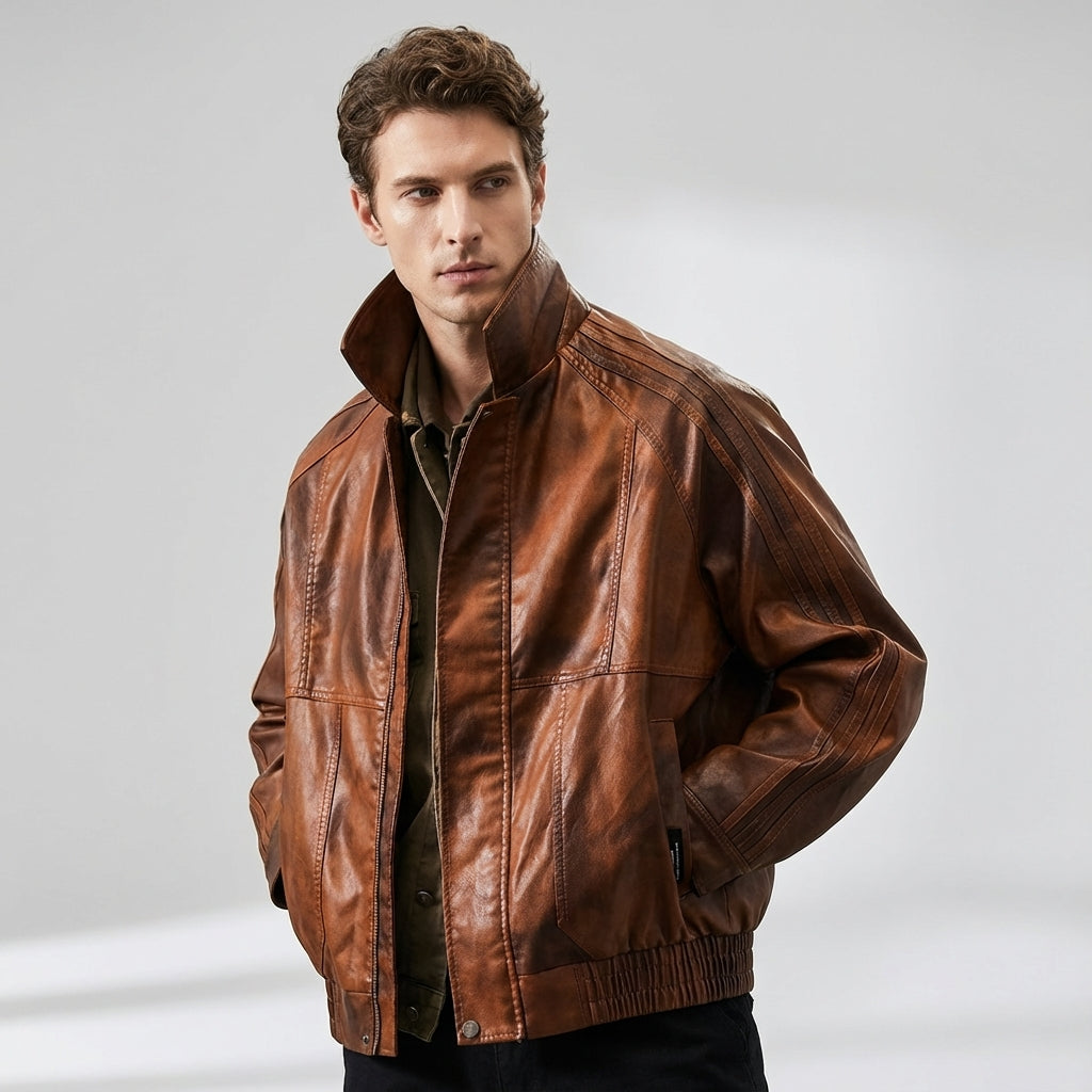 Cognac Cruiser Jacket in Mud Red