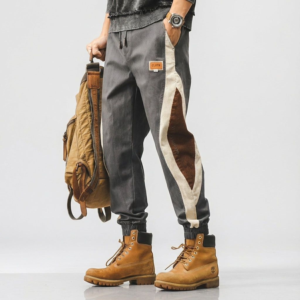 Savanna Stripe Joggers in Grey