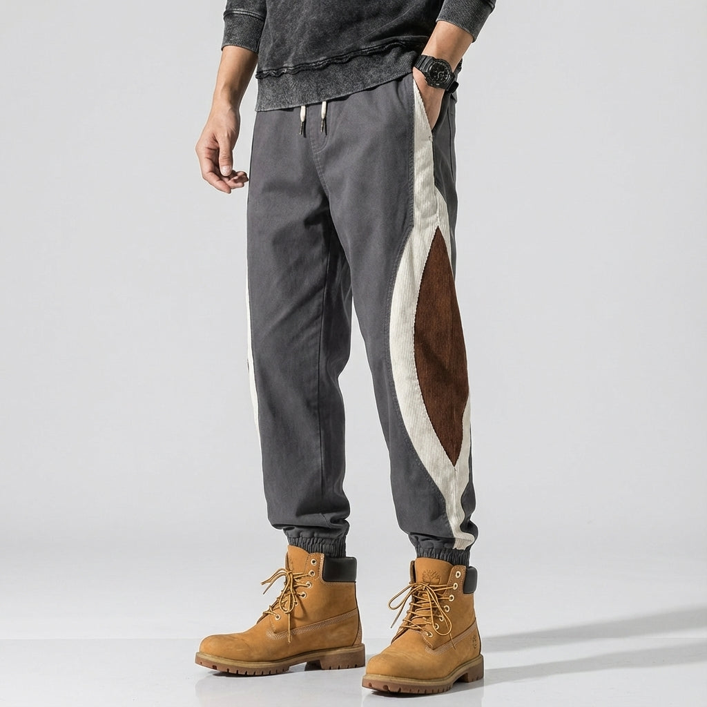 Savanna Stripe Joggers in Grey