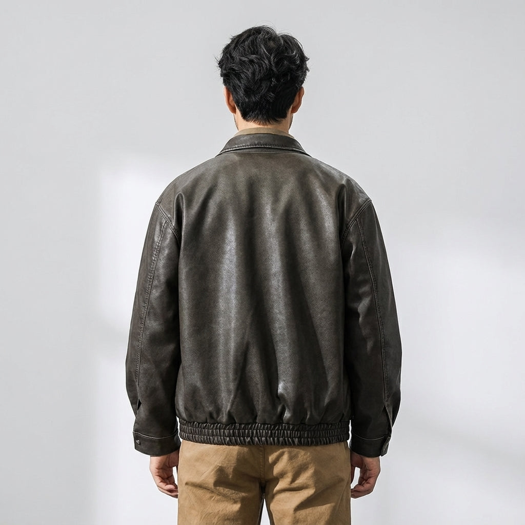 Maverick Moto Jacket in Grey Green