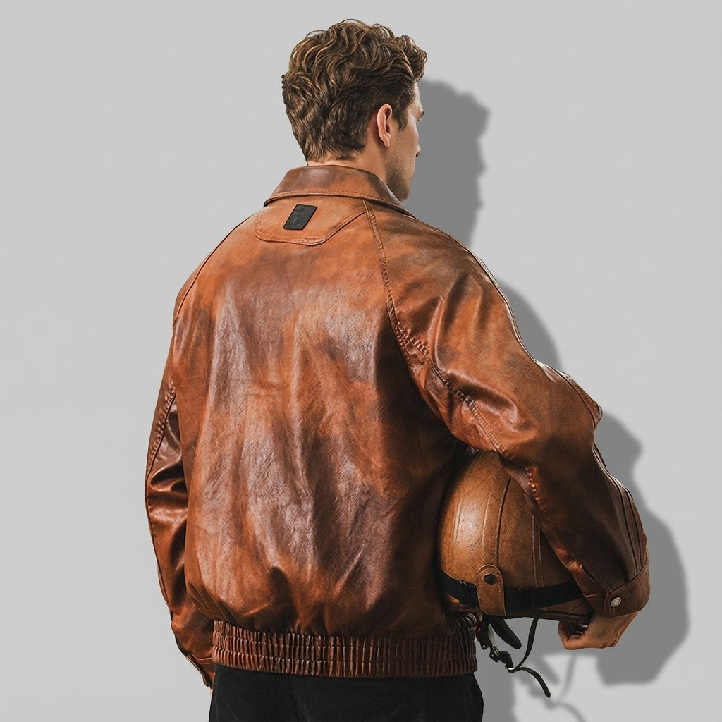 Cognac Cruiser Jacket in Mud Red