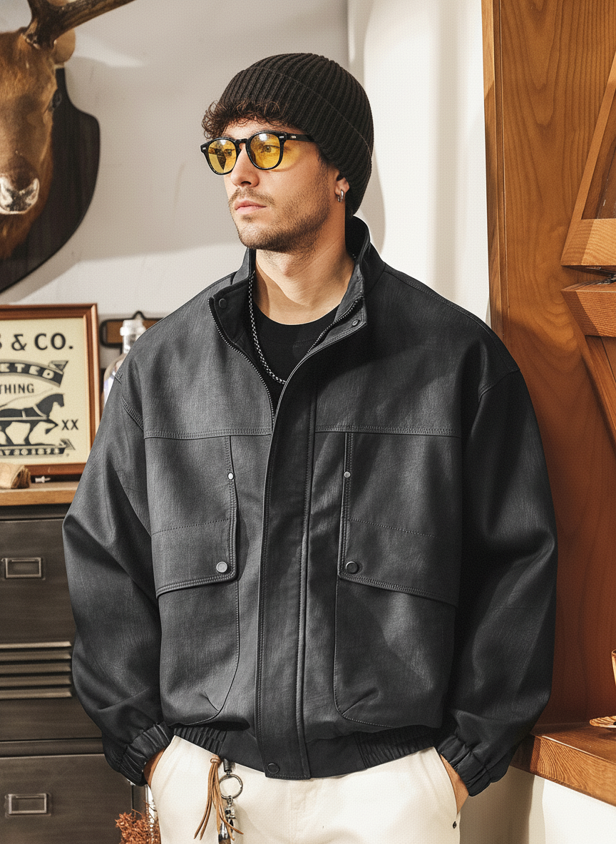 Distressed Leather Jacket