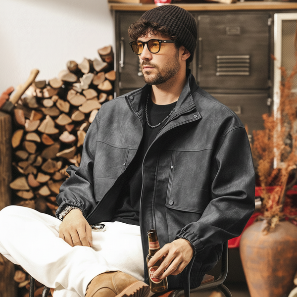 Distressed Leather Jacket – T.H.E.N.D : Rugged Luxury