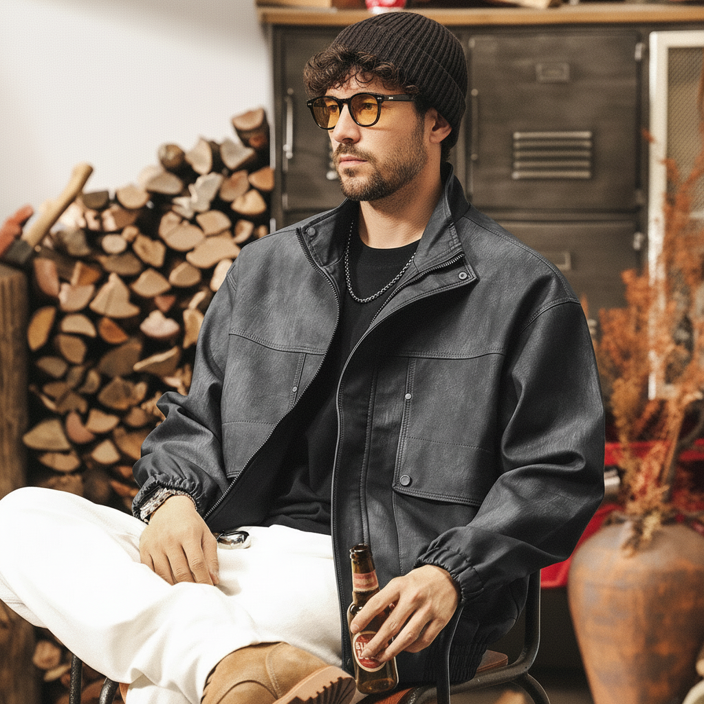 Distressed Leather Jacket