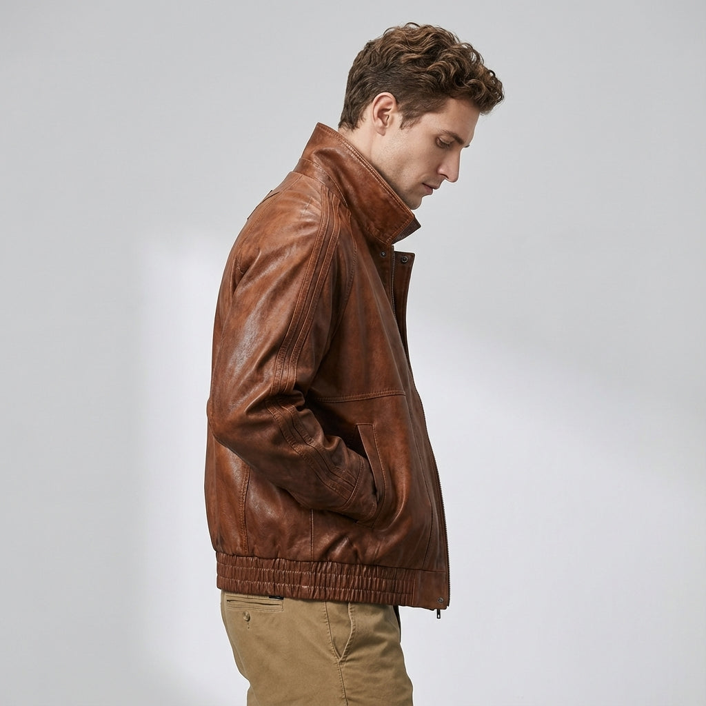 Cognac Cruiser Jacket in Mud Red
