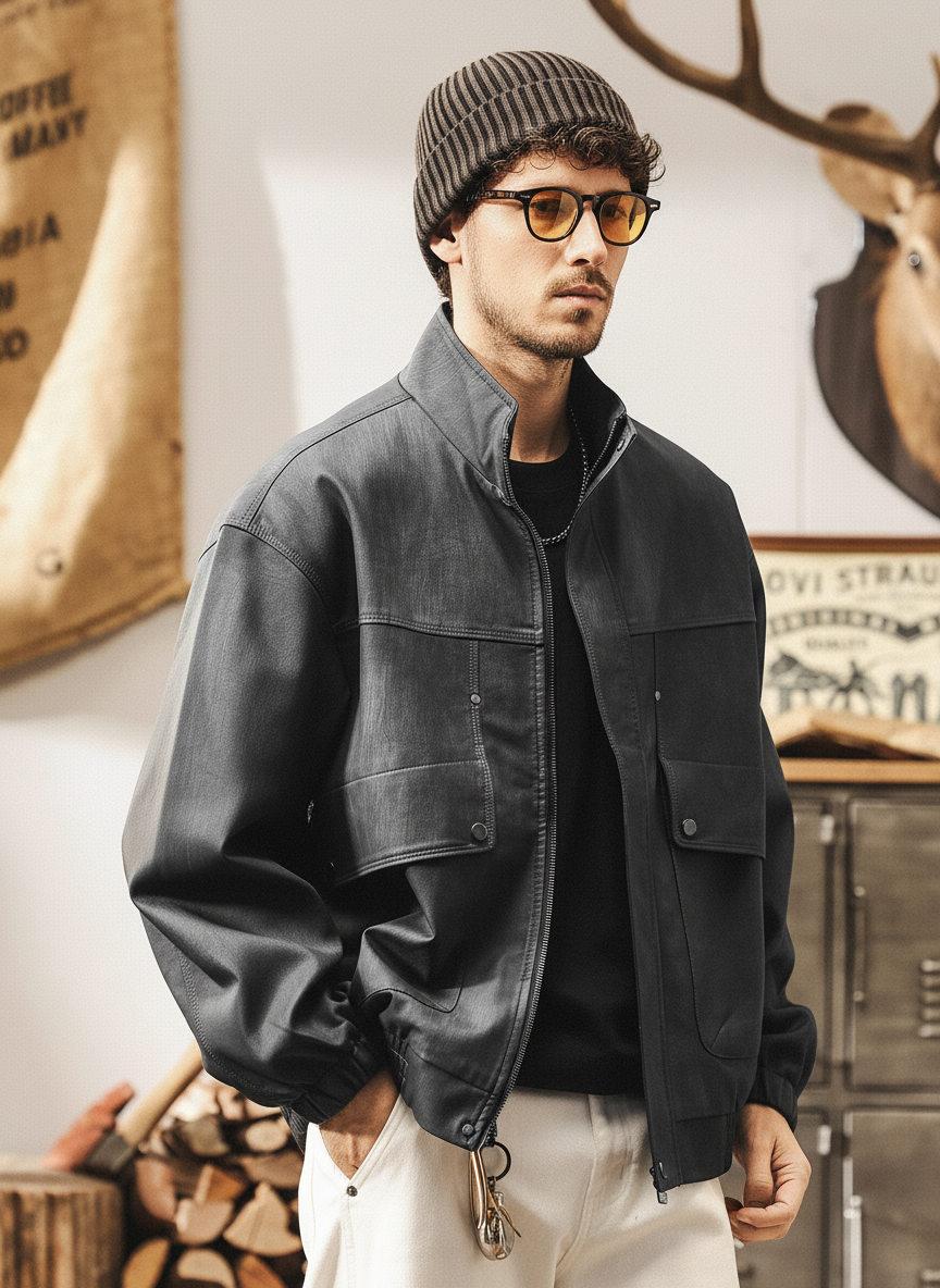 Distressed Leather Jacket