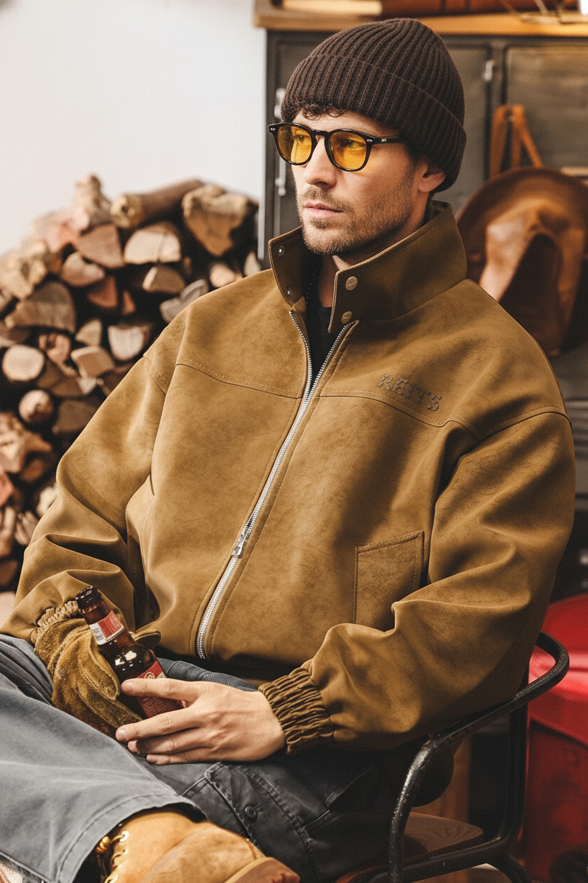 Tie-Dye Distressed Leather Jacket