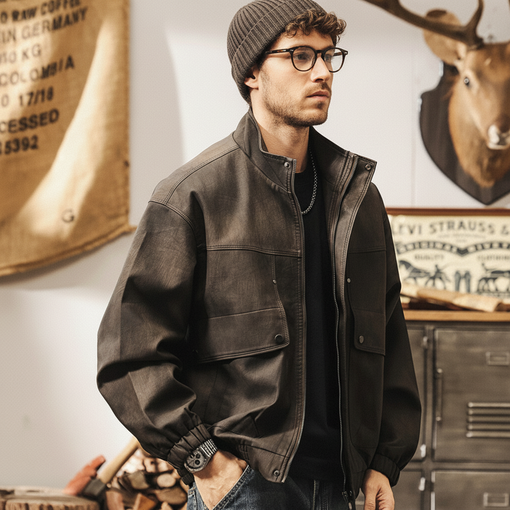 Distressed Leather Jacket