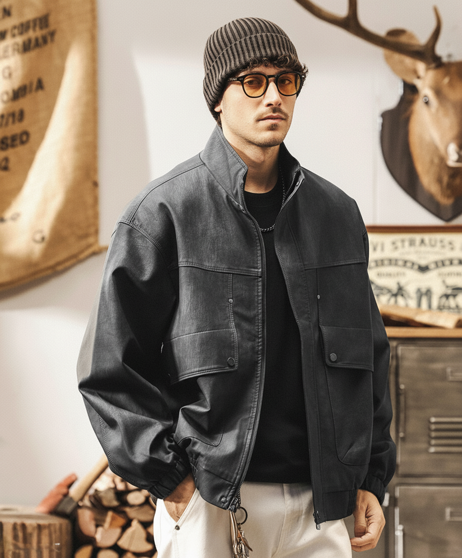 Distressed Leather Jacket