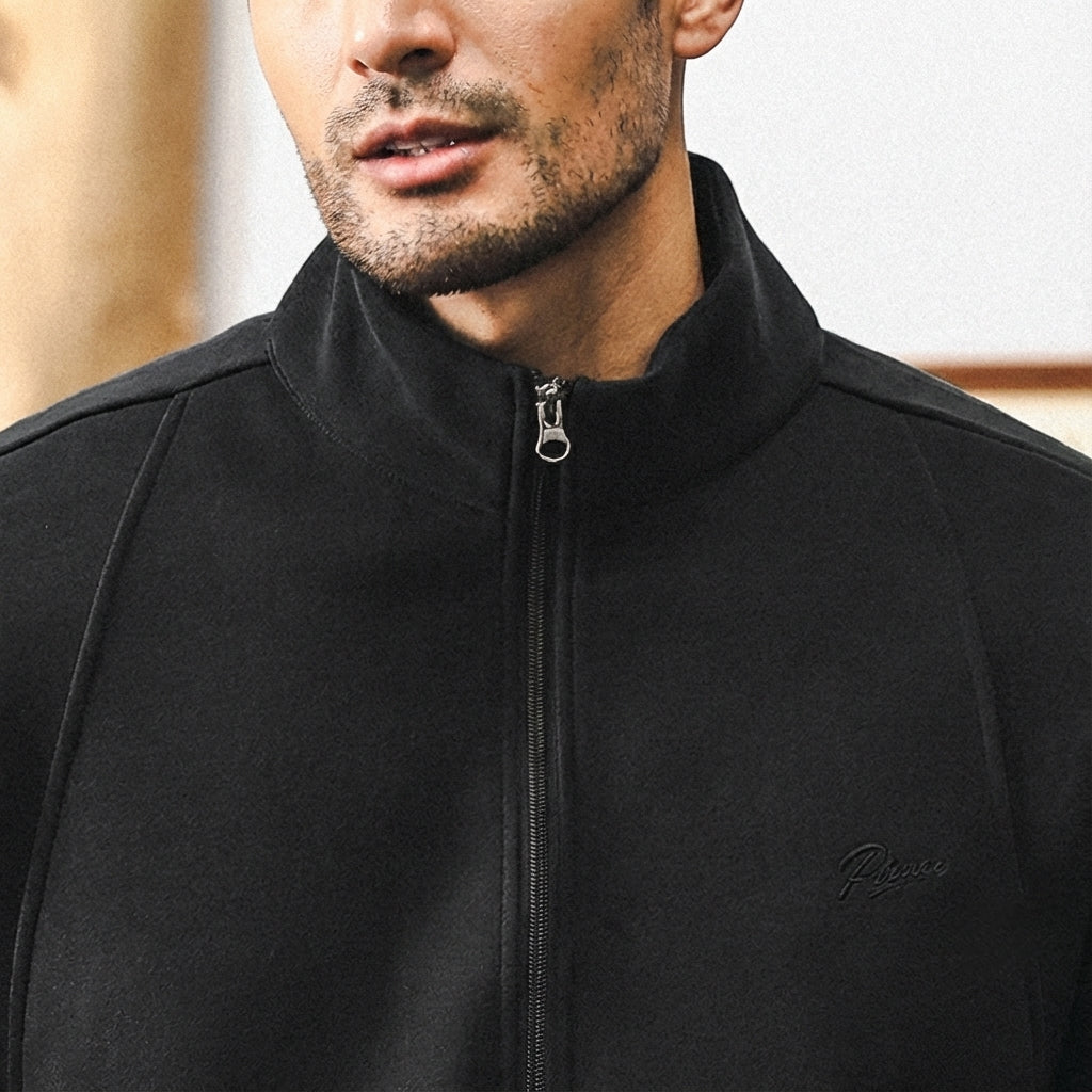 Half-Zip Fleece 380 GSM Jacket in Black