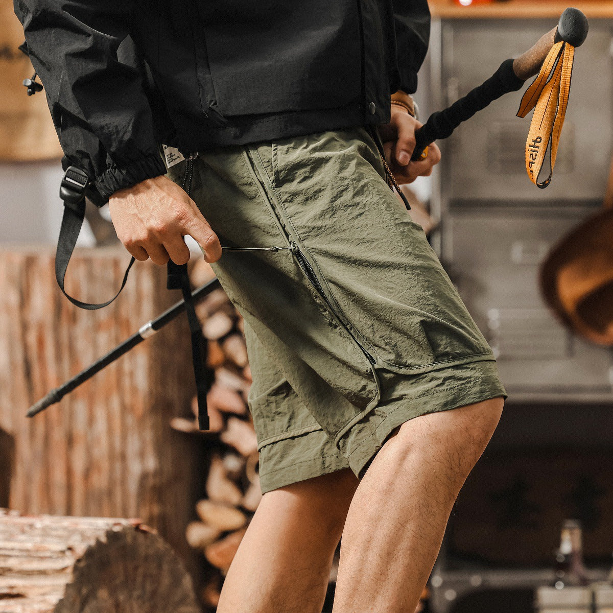 SummitZip Utility Shorts - K202504081214_OLIVE